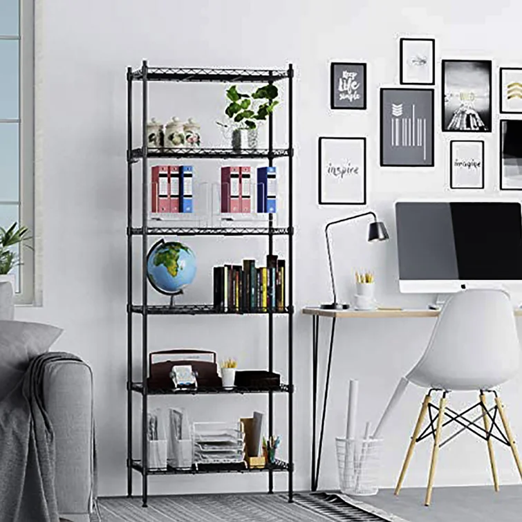 Ameela 63" H X 21" W x 12" D Storage Shelving Unit with Wheels, Leveling Feet