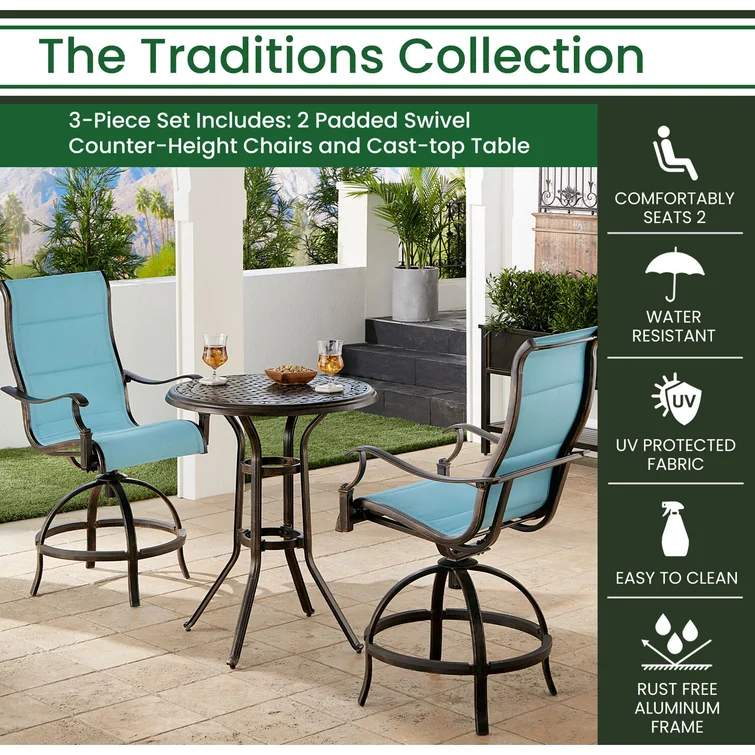 Mikenzie 2 - Person Round Outdoor Dining Set with Cushions