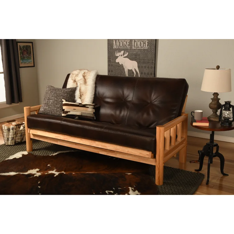 Anders Full / Double 80'' Faux Leather Tufted Futon And Mattress