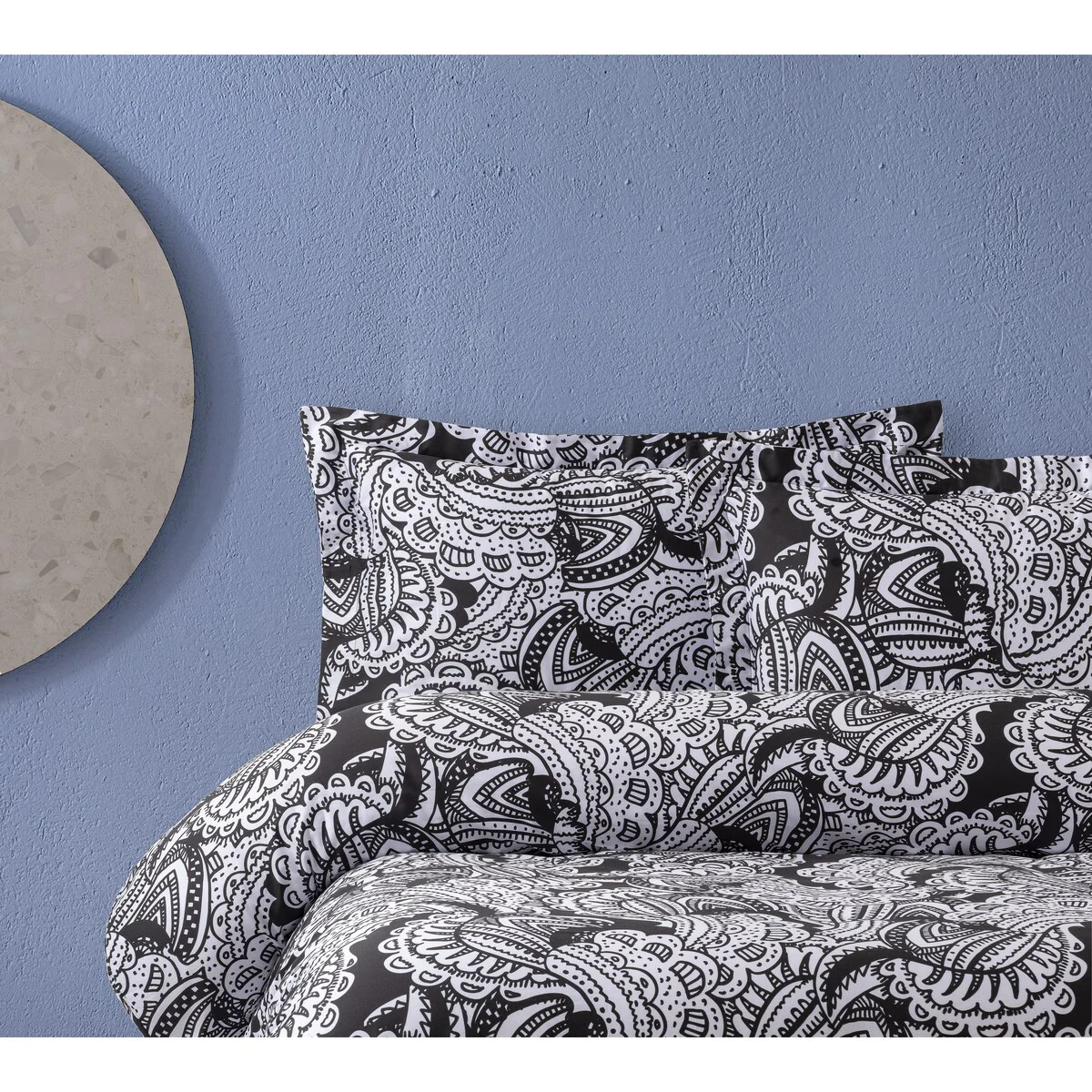 Brooks Brothers Black & White Paisley Cotton Sateen Sham Case Pair