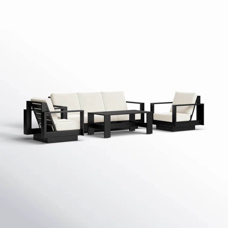 Sterling 4-Piece Outdoor Seating Group with Swivel Chairs and Sunbrella Cushions