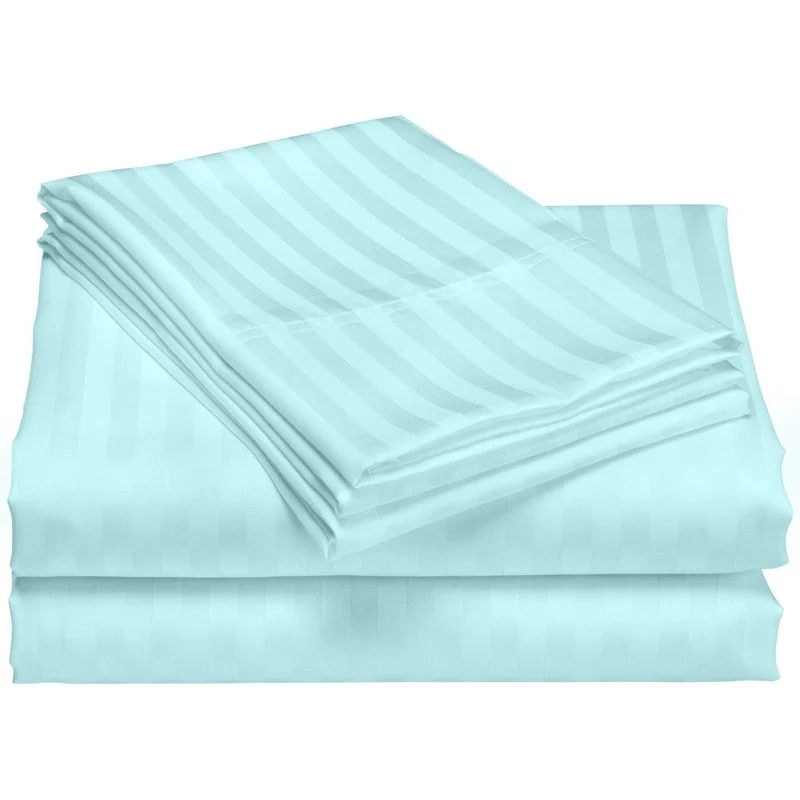 1200 Thread Count Cotton Deep Pocket Luxury Hotel Stripe Sheet Set