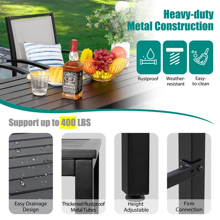 Zaye 4 - Person Rectangular Outdoor Dining Set