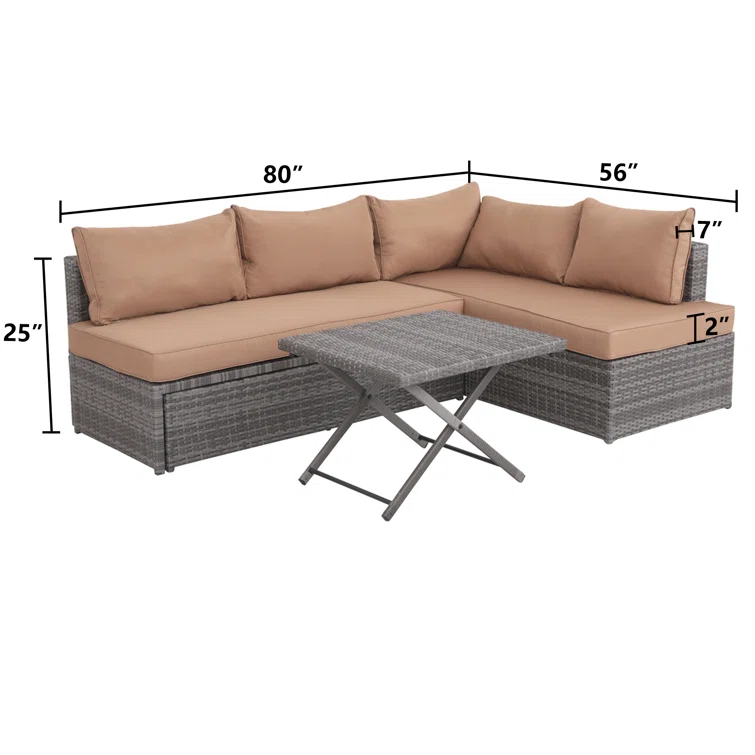 Uvala 80'' Wide 5 - Person Outdoor Seating Group with Cushions