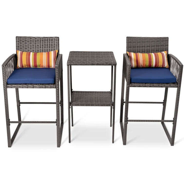 Virgolino 2 - Person Square Outdoor Dining Set with Cushions