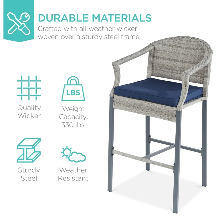 Deodar 2 - Person Round Outdoor Dining Set with Cushions