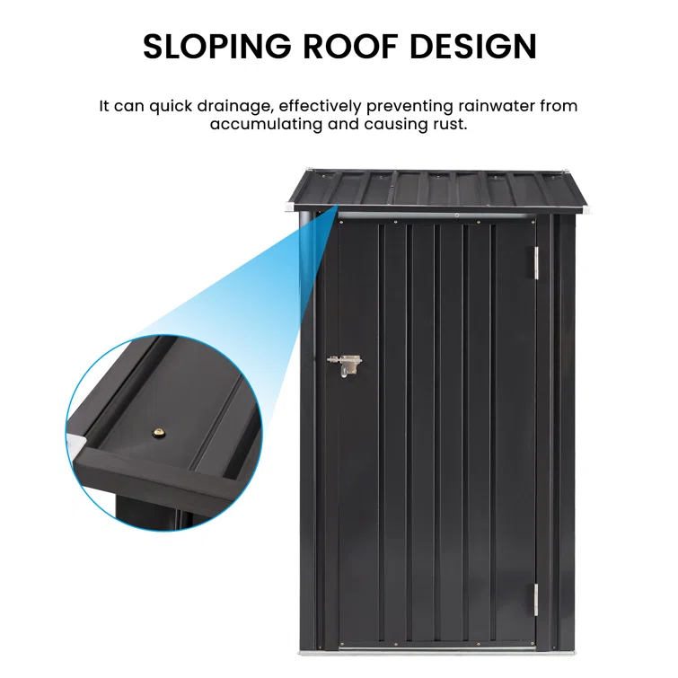 3 ft. W x 3 ft. D Galvanized Steel Lean-to Tool Shed