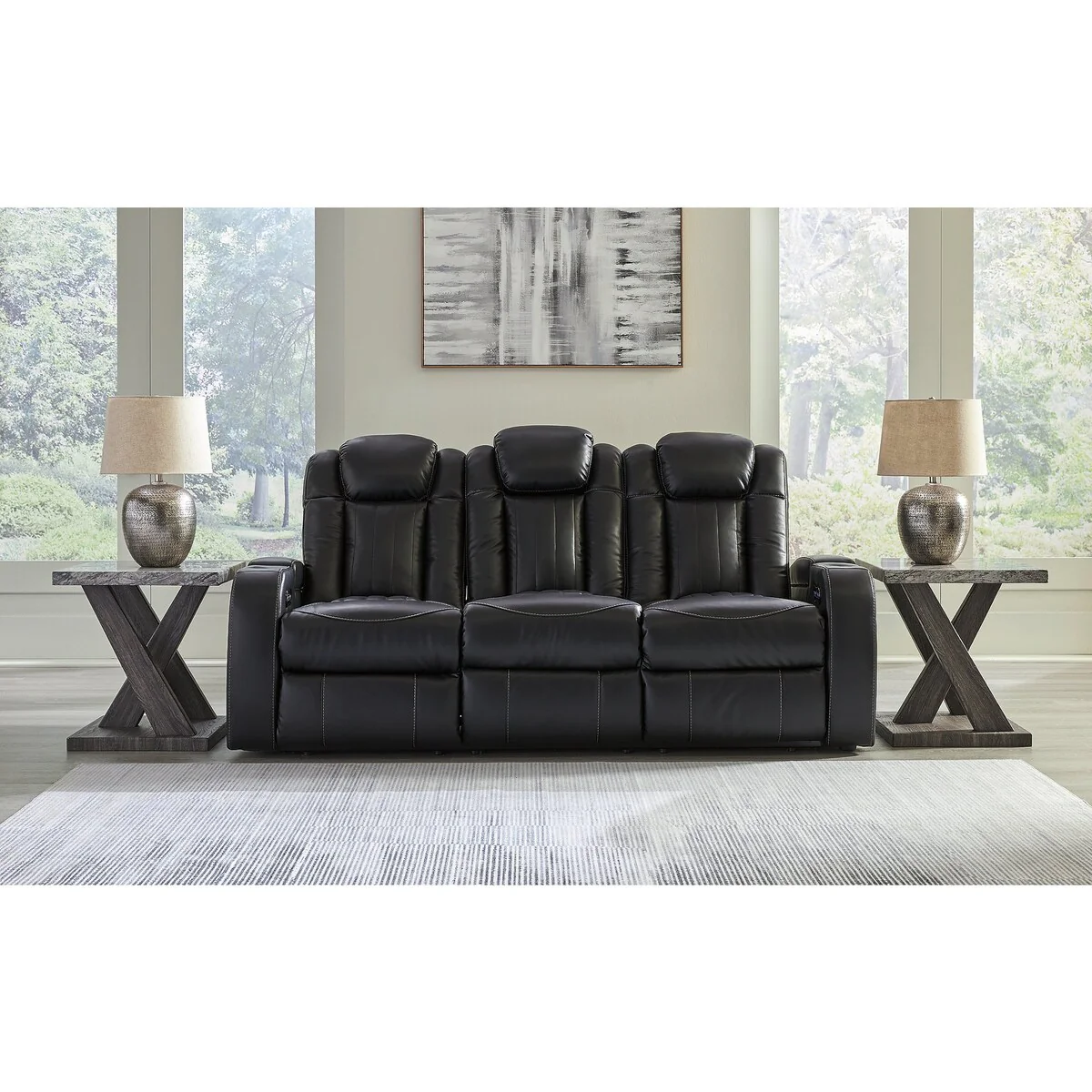 Signature Design by Ashley Caveman Den Midnight Power Reclining Sofa - 86