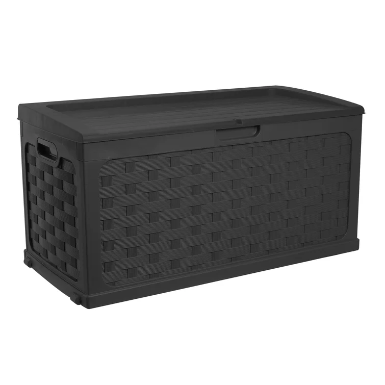 Rebrilliant Kiden 45.7'' W 88 Gallons Plastic Lockable Deck Box with Wheels