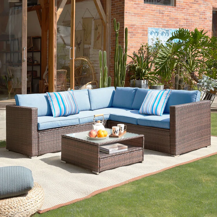5 - Person Outdoor Seating Group with Cushions