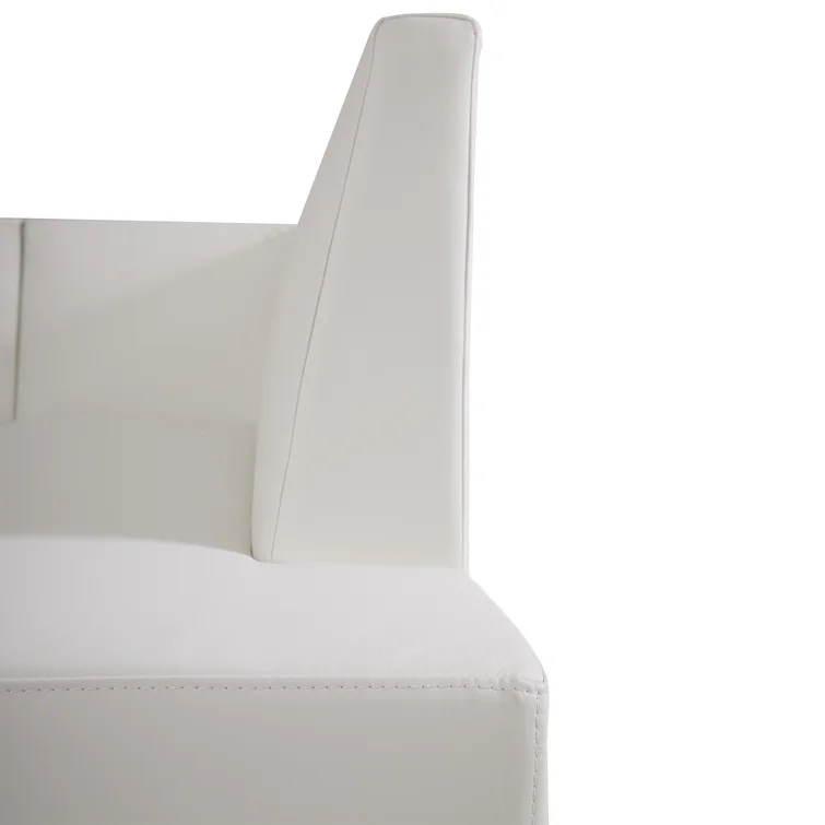 Darcie 2-Piece Contemporary Corner Sofa in Faux Leather and Chrome Metal