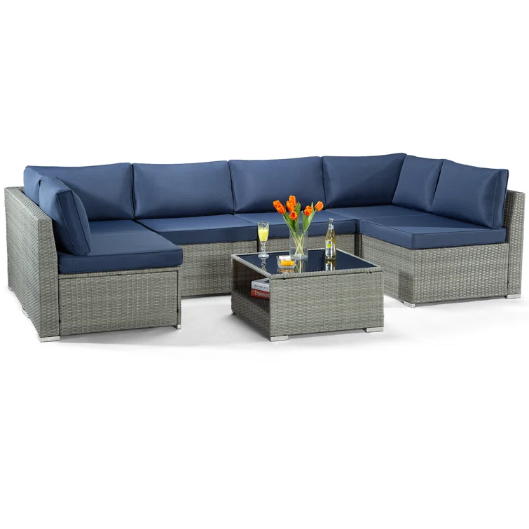 7-Piece Outdoor Seating Group with Cushions