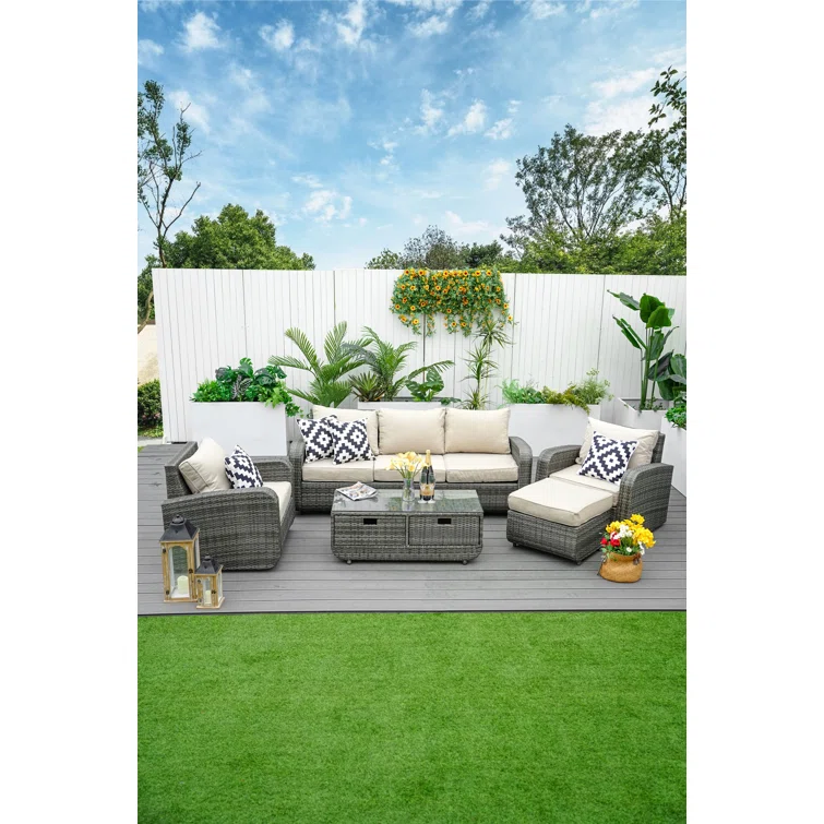 Morten 5 - Person Outdoor Seating Group with Cushions
