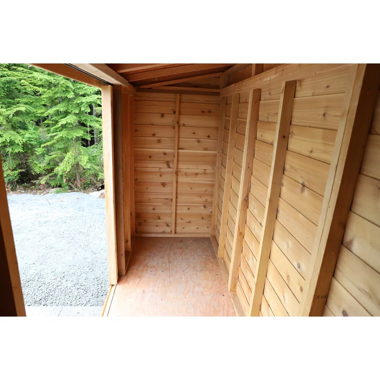 12 ft. W x 4 ft. D Sliding Door Cedar Wood Storage Shed