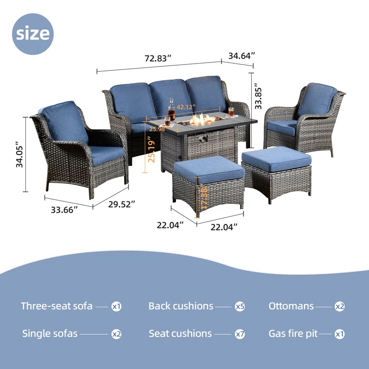 Kanijah 5 - Person Outdoor Seating Group with Cushions