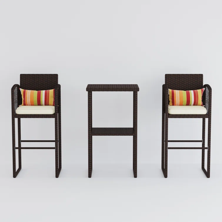 2 - Person Square Outdoor Dining Set with Cushions