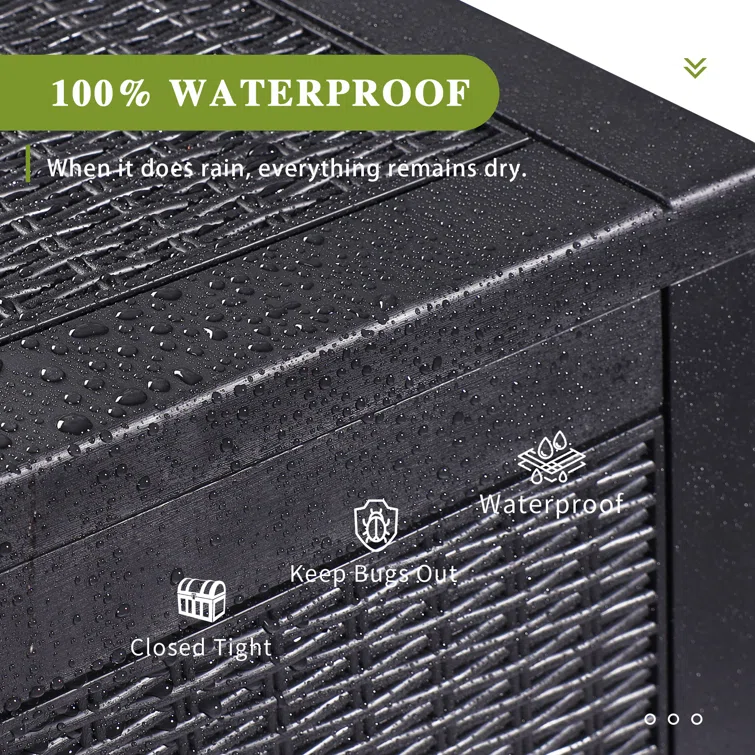 FRUITEAM 100 Gallons Gallon Water Resistant Resin Lockable Deck Box in Dark Gray