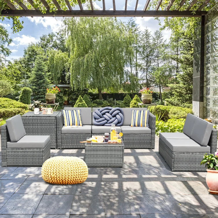 Burand 6 - Person Outdoor Seating Group with Cushions