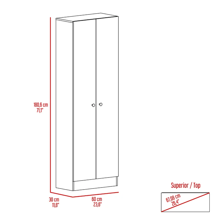 Ediz Single Storage Cabinet ( 70.8'' H x 23.6'' W x 11.8'' D)