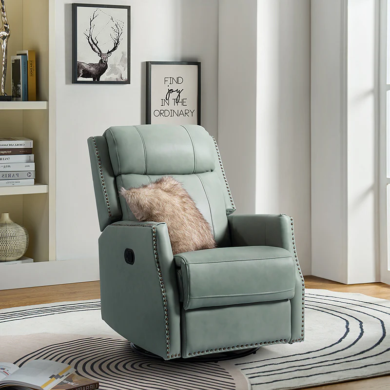 Epimetheus Genuine Leather Manual Swivel Recliner