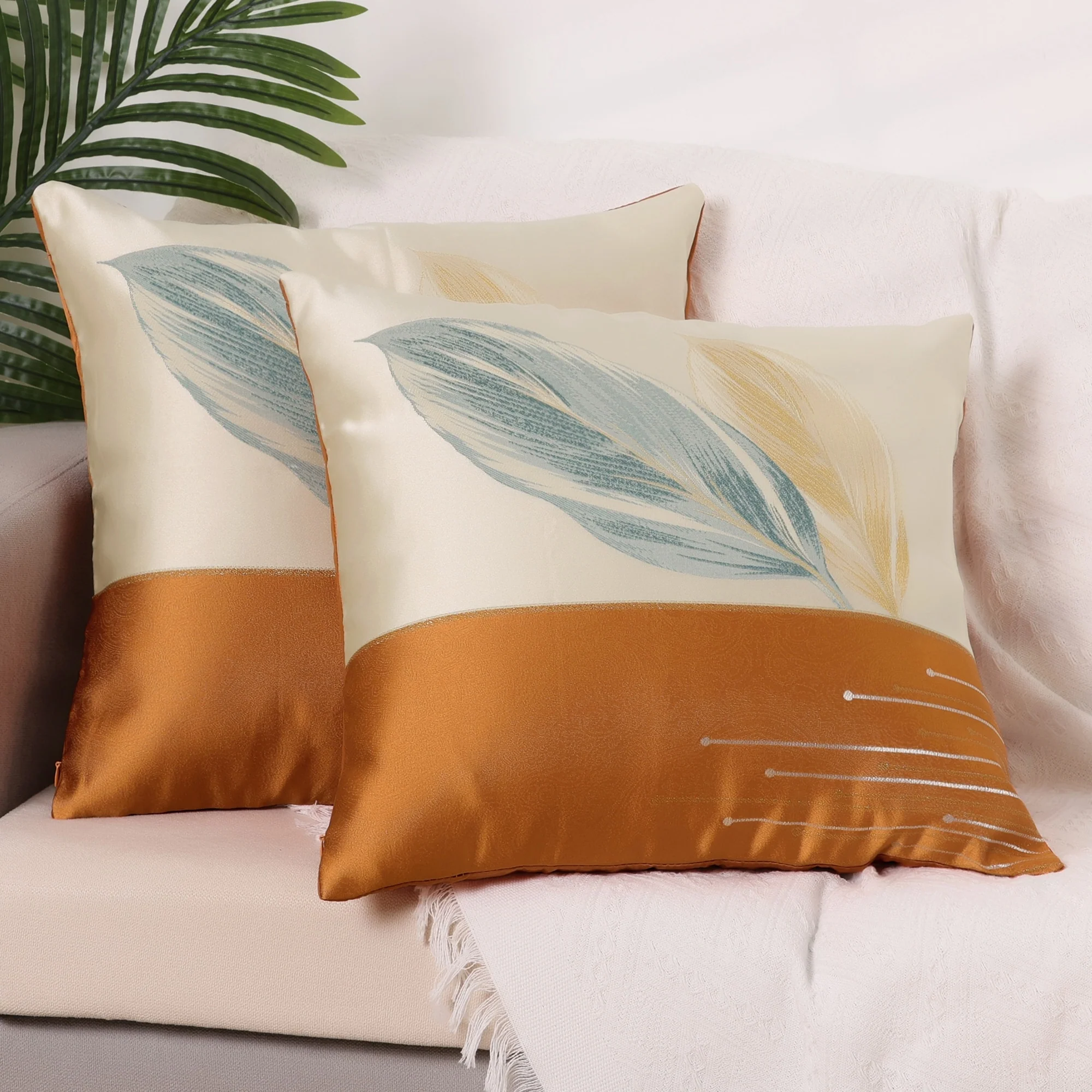 Pack of 2 Decorative Pillow Covers for Sofa Home Bedroom Vintage Print Throw Pillow Case