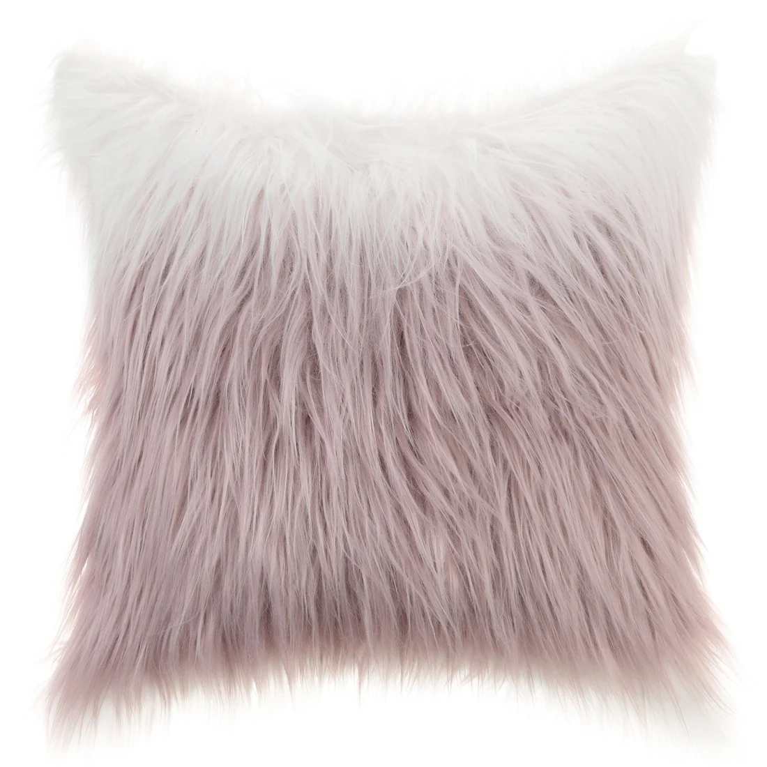 Faux Fur Throw Pillow Covers Soft Warm Fuzzy Square Cushion Covers Plush Gradient Decorative Pillowcase