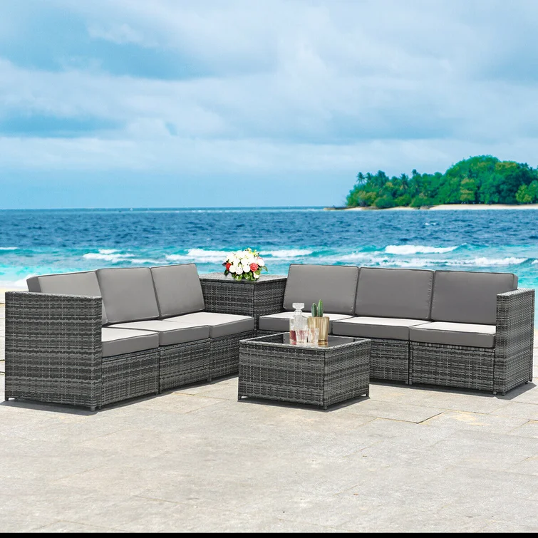 Burand 6 - Person Outdoor Seating Group with Cushions