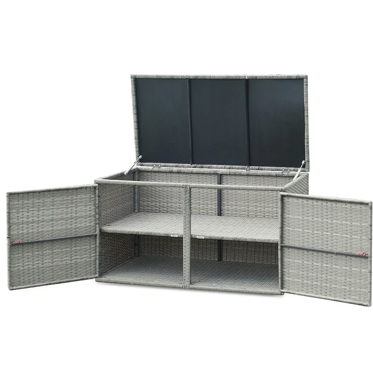 Costway 45'' W 110 Gallons Water Resistant Deck Box in Gray