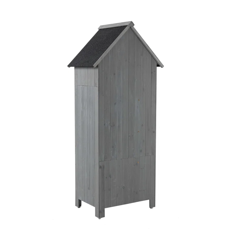 Hader 2.5 ft. W x 1.7 ft. Solid Wood Vertica Tool Shed Outdoor Tool Shed Garden Shed