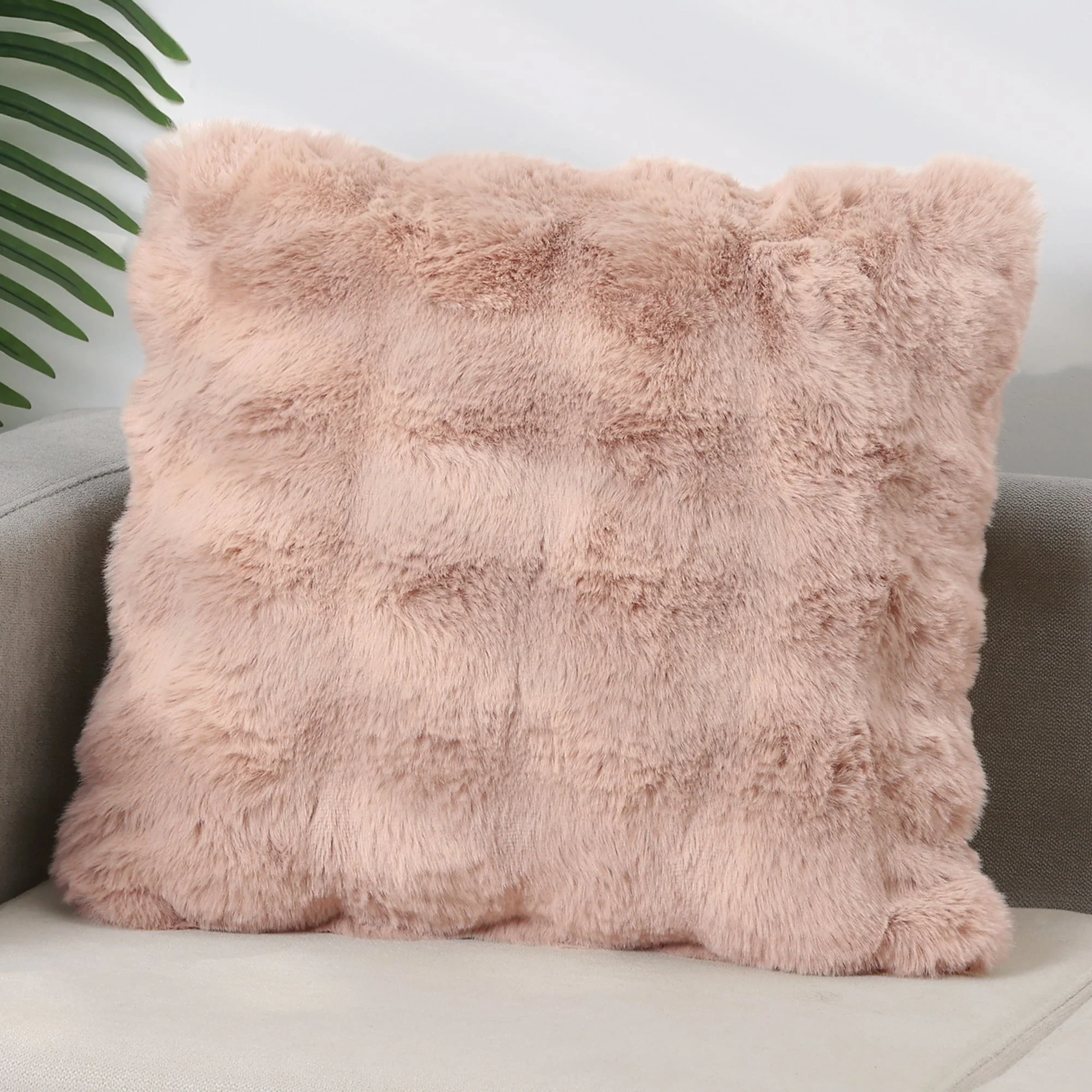 1 Pc Faux Fur Cozy Decorative Throw Pillow Case Luxury Soft Modern Plush Pillowcase Cushion Case for Home Decoration