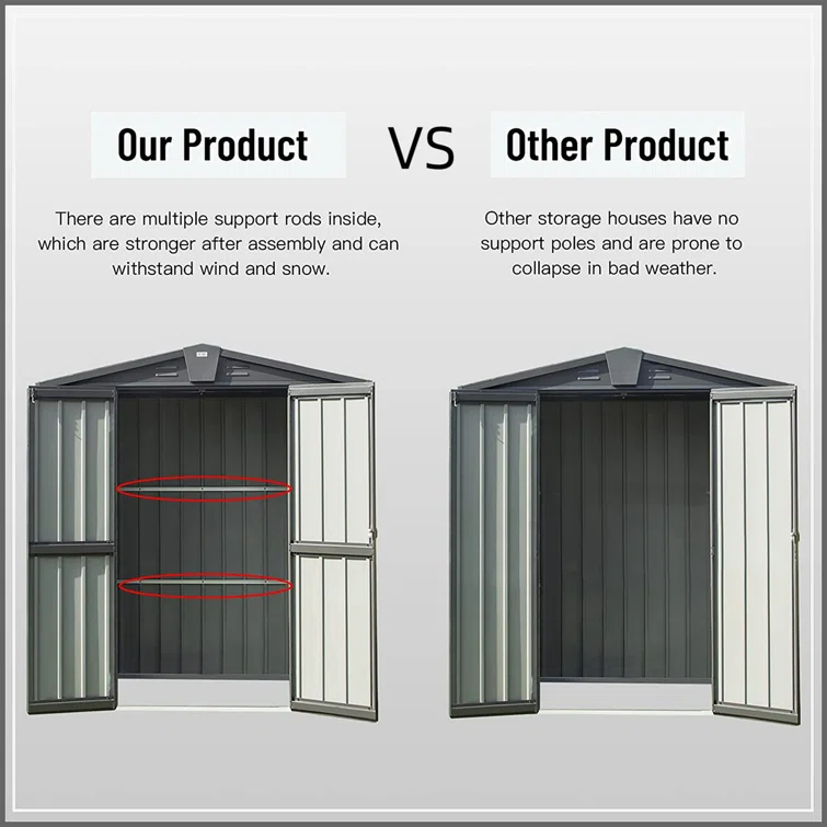 6.5 ft. W x 4.2 ft. D Galvanized Steel Vertical Tool Shed