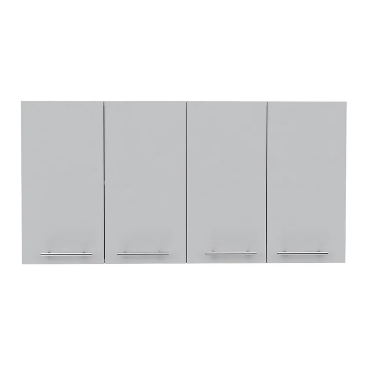 Asse 120 Wall Cabinet with Double Doors, Metal Dish Rack, and Glass Rack