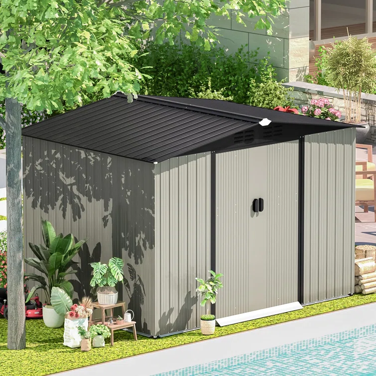 8 ft. 5 in. W x 6 ft. D Metal Storage Shed