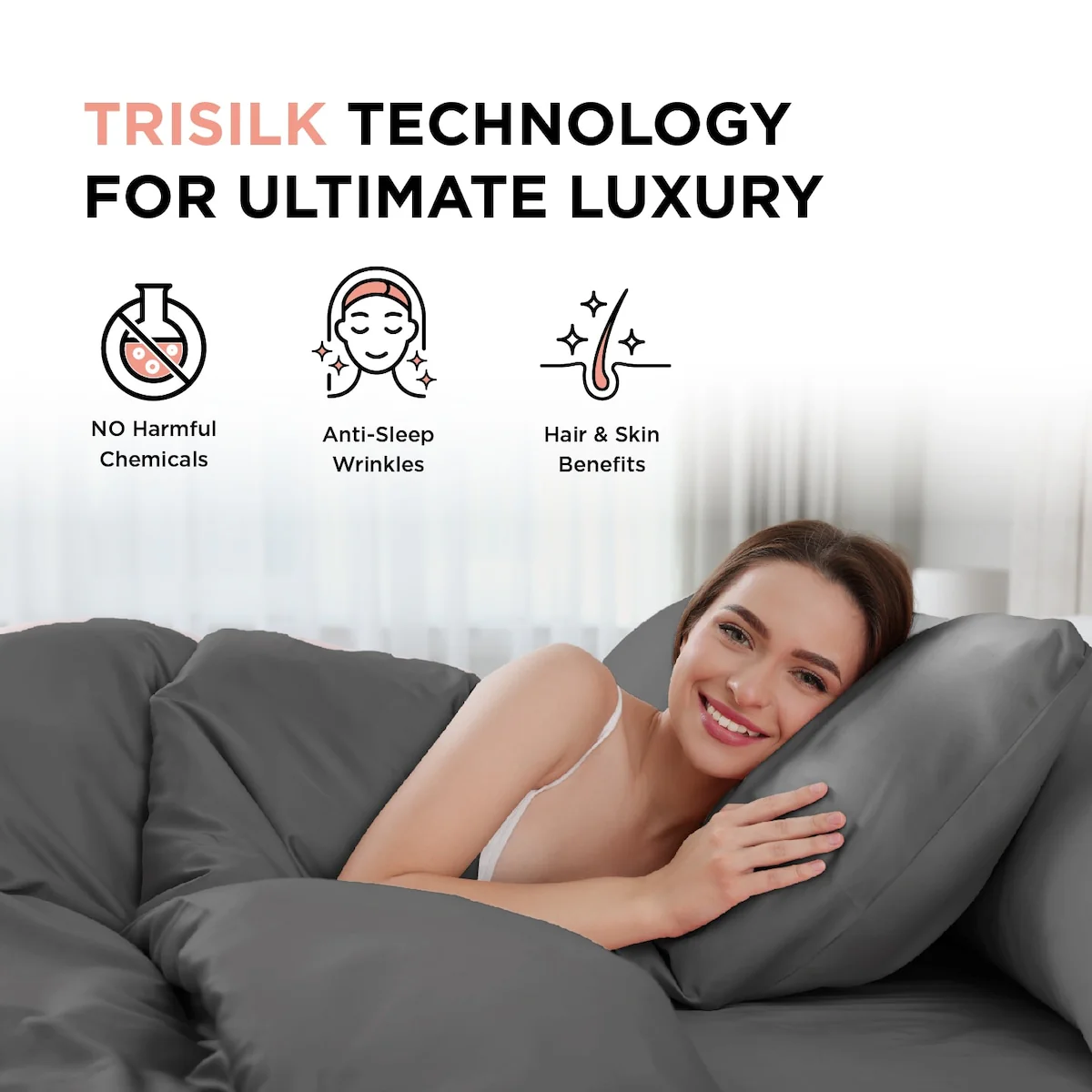 Discover NIGHT Trisilk Pillowcase - Luxury Mulberry Silk Pillow Covers for Skin and Hair