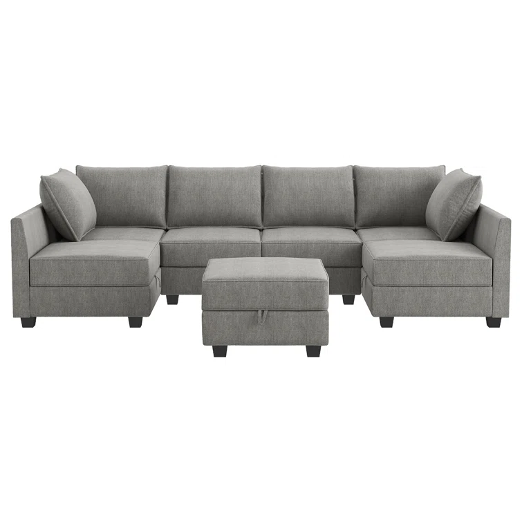 Nikitas U shaped Modular Sectional Sofa with Reversible Chaise