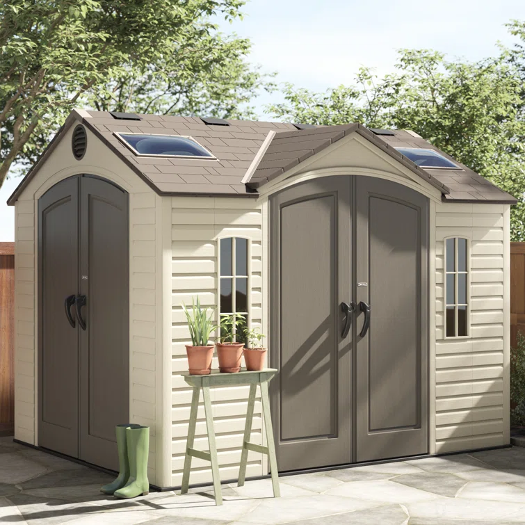 10 Ft. x 8 Ft. High-Density Polyethylene (Plastic) Steel Reinforced Outdoor Storage Shed