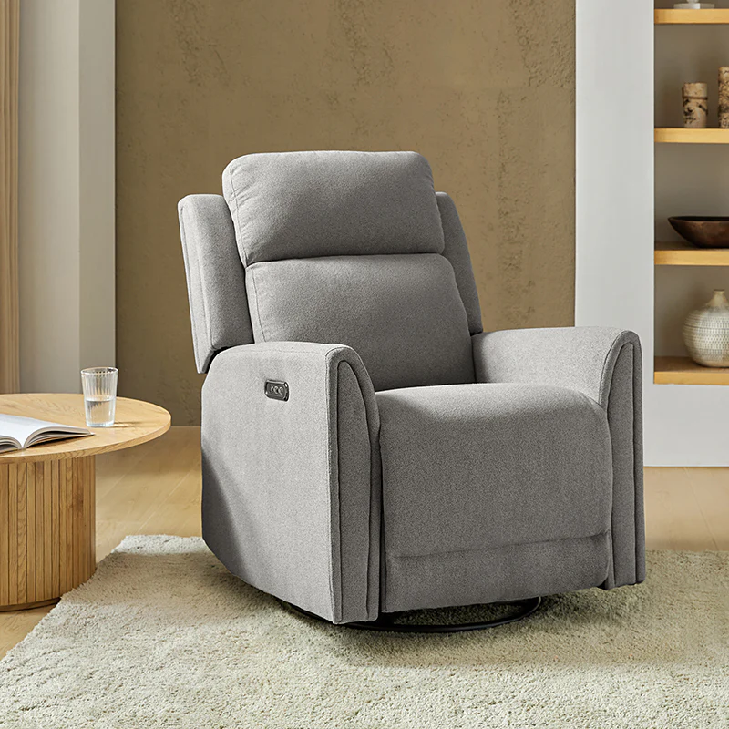 Alois Swivel And Rocker Power Recliner With USB,  Adjustable Headrest and One-Touch Reset