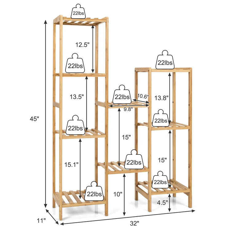 32'' W Solid Wood Storage Rack