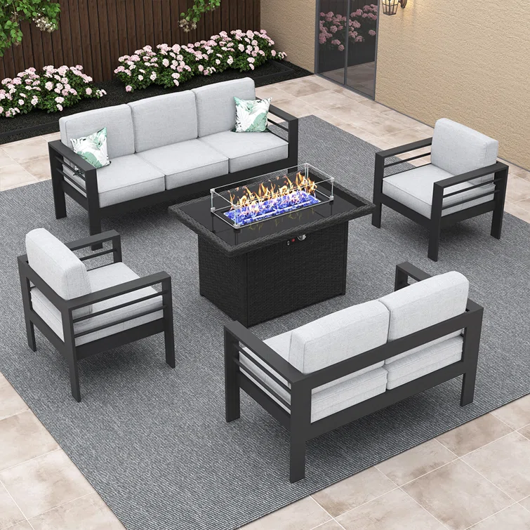 Searl 7 - Person Outdoor Seating Group with Cushions