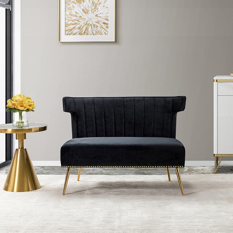 Megara Velvet Armless Wingback Loveseat