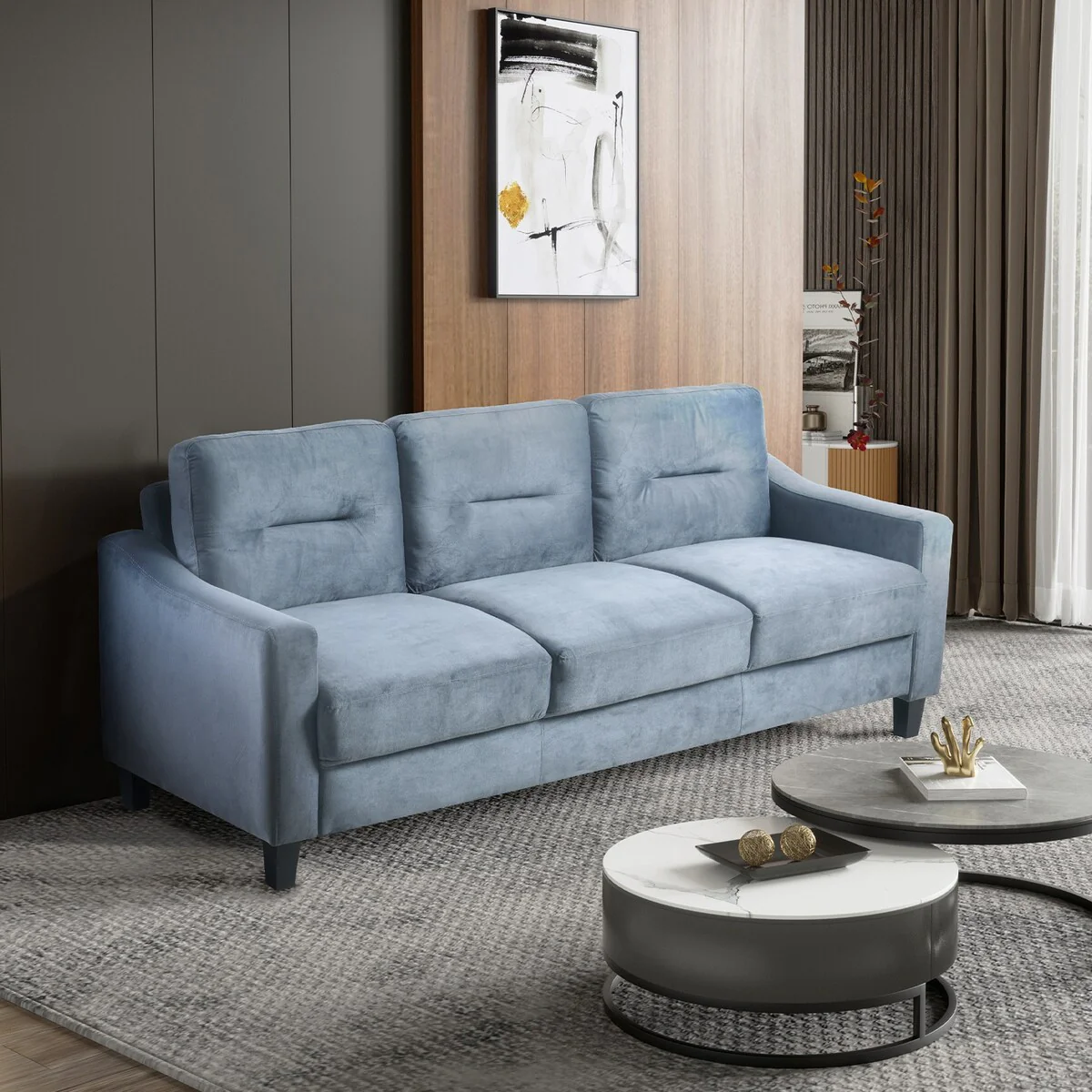 Roomfitters Comfortable Sectional Seater Couch and Sofa Set for Living Room, Bedroom, Office | Small Space Furniture