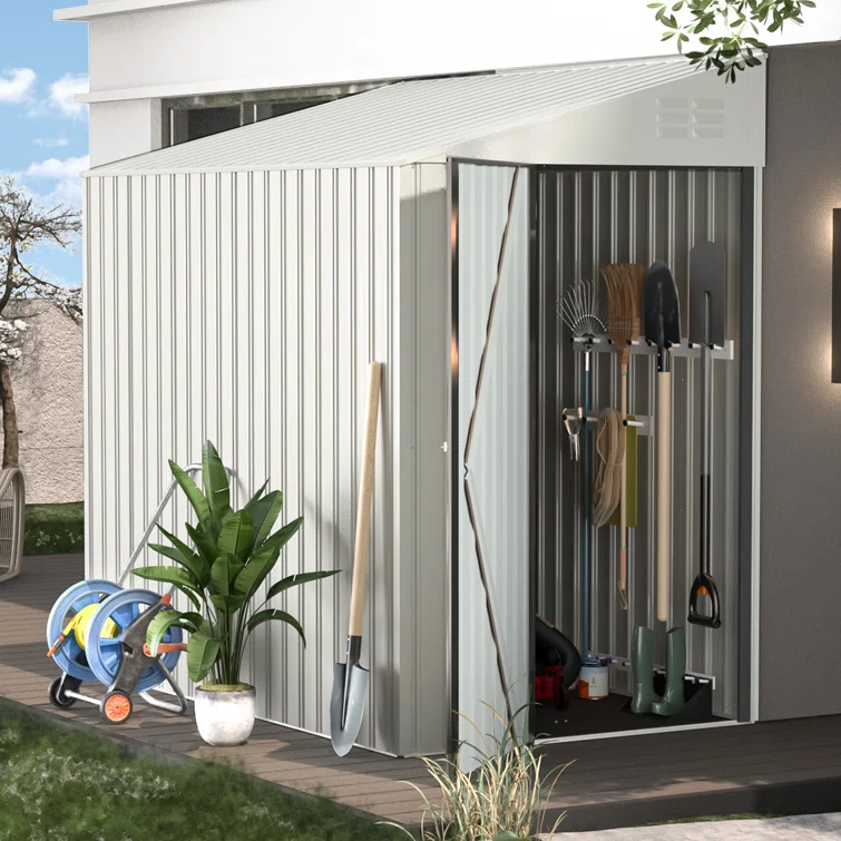 4. ft. W X 7 ft. D Metal Lean-To Storage Shed