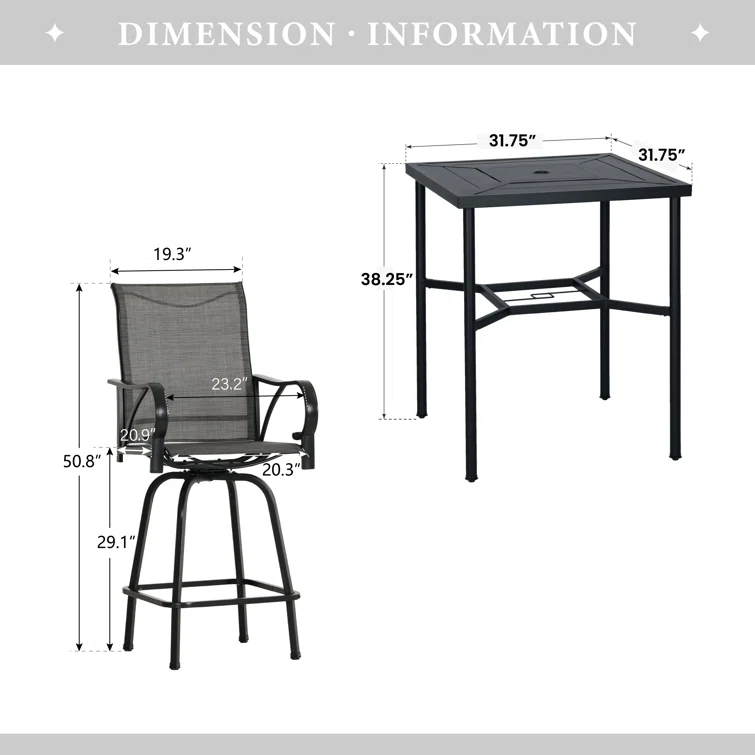 Alyne 2 - Person Square Outdoor Dining Set