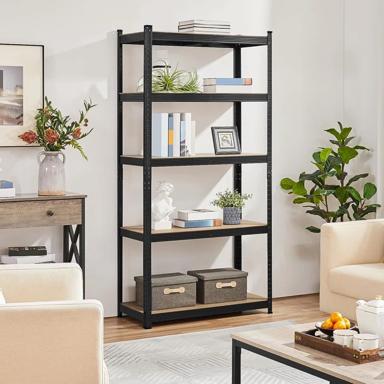 Lundys 71" H x 35.5" W x 16" D 5-Tier Adjustable Metal MDF Storage Rack Shelves Boltless Shelving