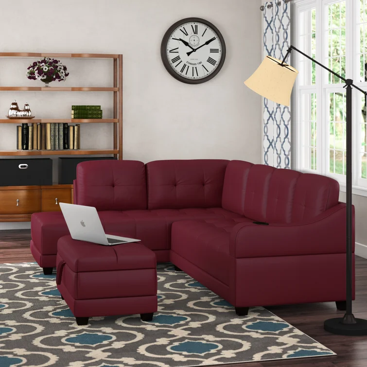 Gioia 3 - Piece Faux Leather Sectional