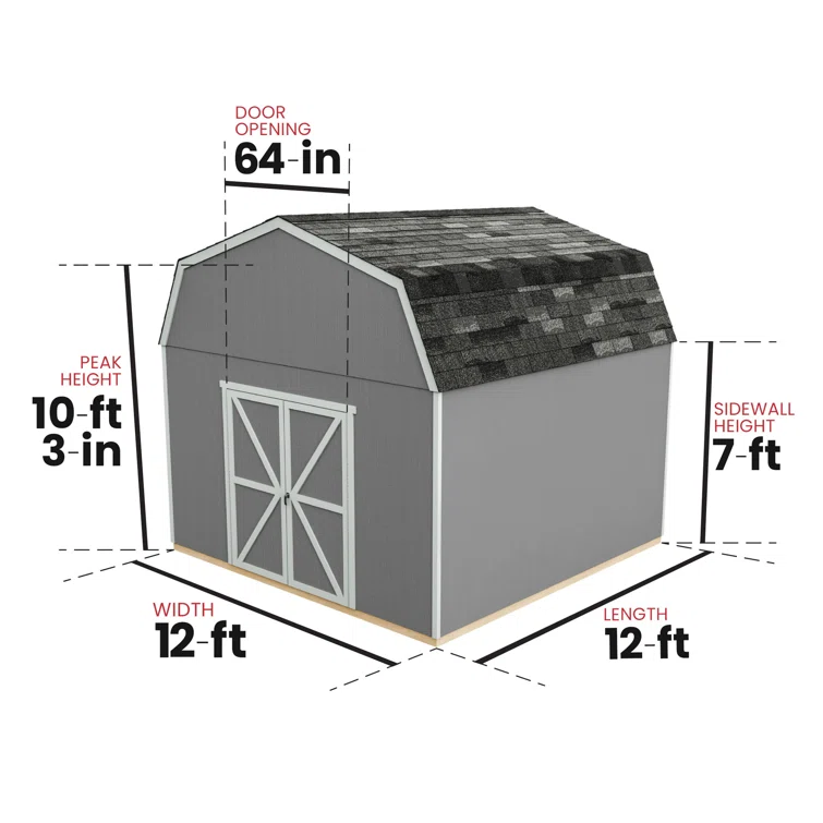 Hudson 12 ft. W x 12 ft. D Wood Storage Shed with Floor