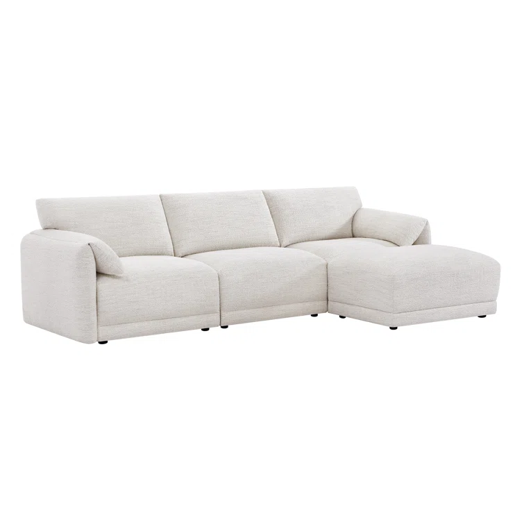 Bodhild 115.7'' Boucle 4 - Piece Modular Sectional with Ottoman