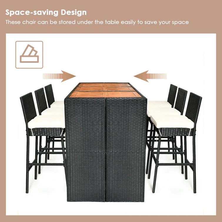 Arayla 6 - Person Rectangular Outdoor Dining Set with Cushions