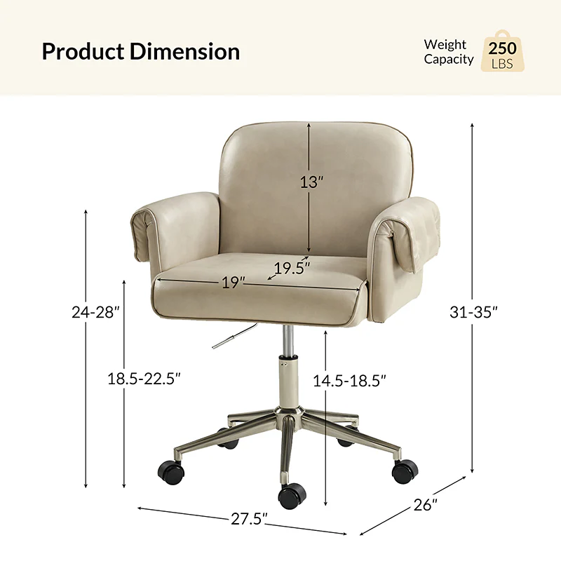 Ernst Modern Fabric Leather Swivel Task Chair