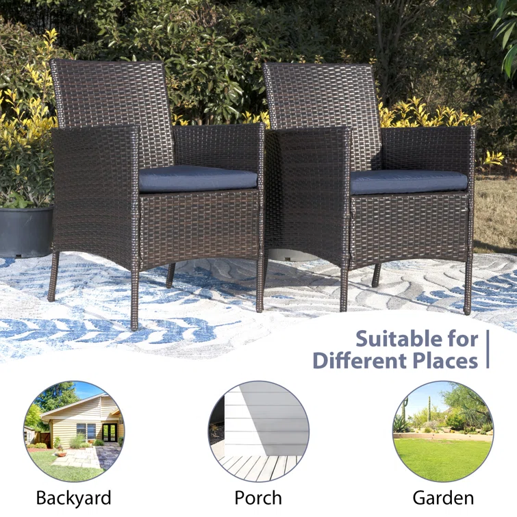 Alyah 7 Piece Bar Height Outdoor Patio Dining Set with Cushions